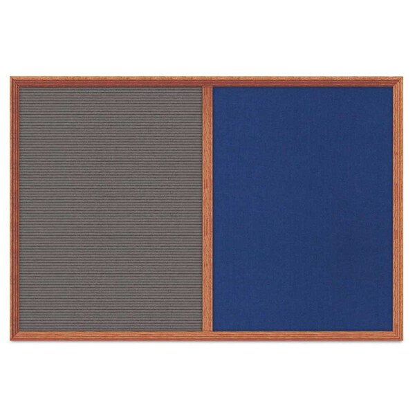 Enclosed Corkboard, 1 Door, 60"x36", 4" Fra, UV3424-SATIN-BLACK